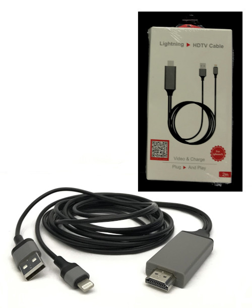Plug & Play HDMI(1080p) Mobile Conversion Cable for Lightning/iOS 2m